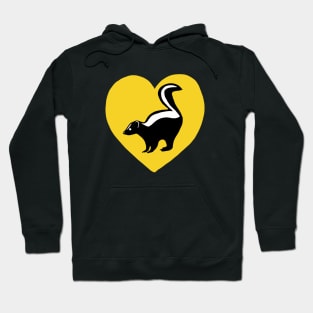 Skunk Yellow Heart for Skunk Lovers Hoodie